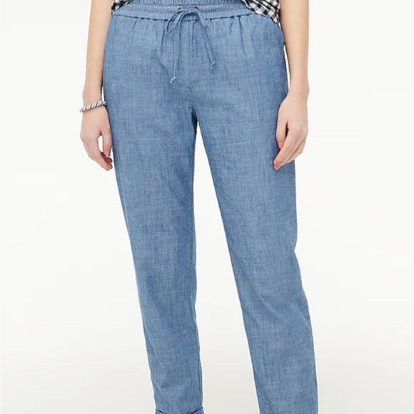 J Crew Chambray drawstring pant - Picture 2 of 7